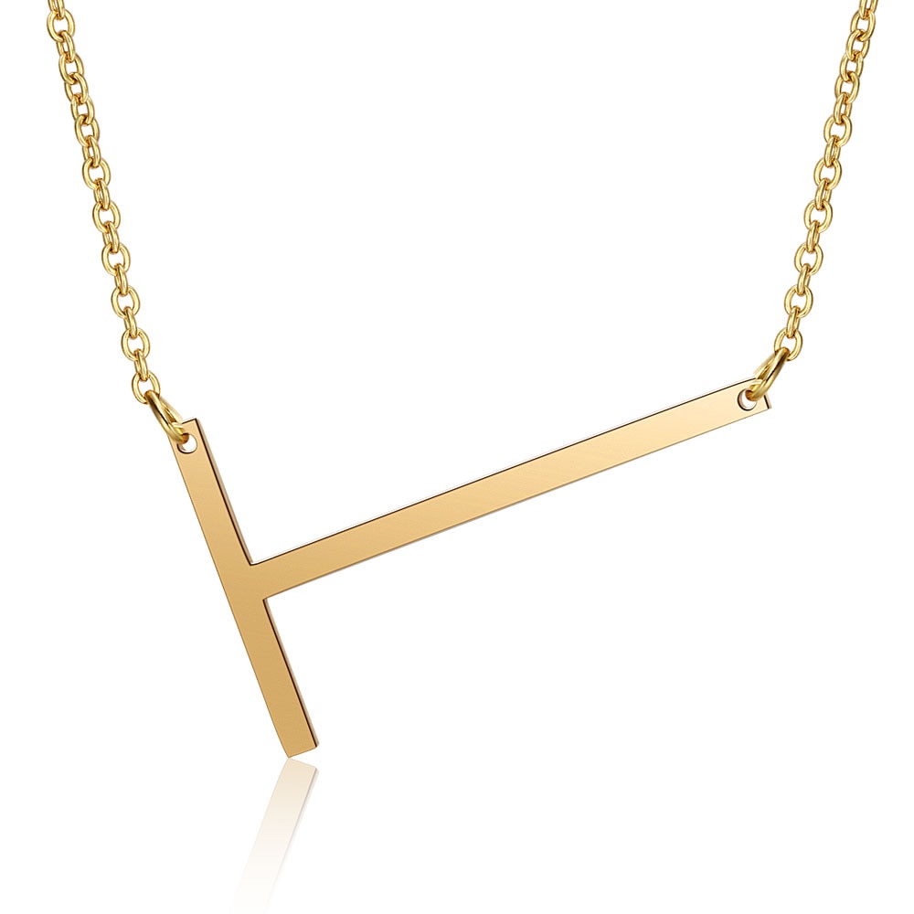 Letter Initial Large Necklace (18K Gold Plated)