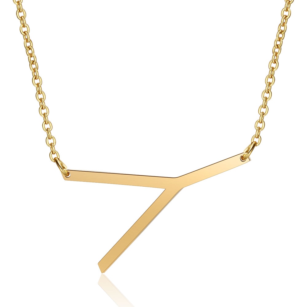 Letter Initial Large Necklace (18K Gold Plated)