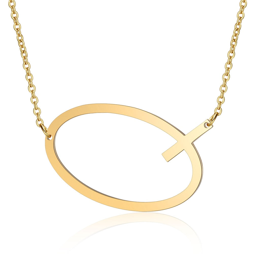 Letter Initial Large Necklace | Vallria