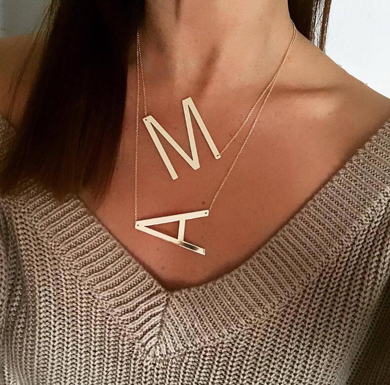 Letter Initial Large Necklace | Vallria