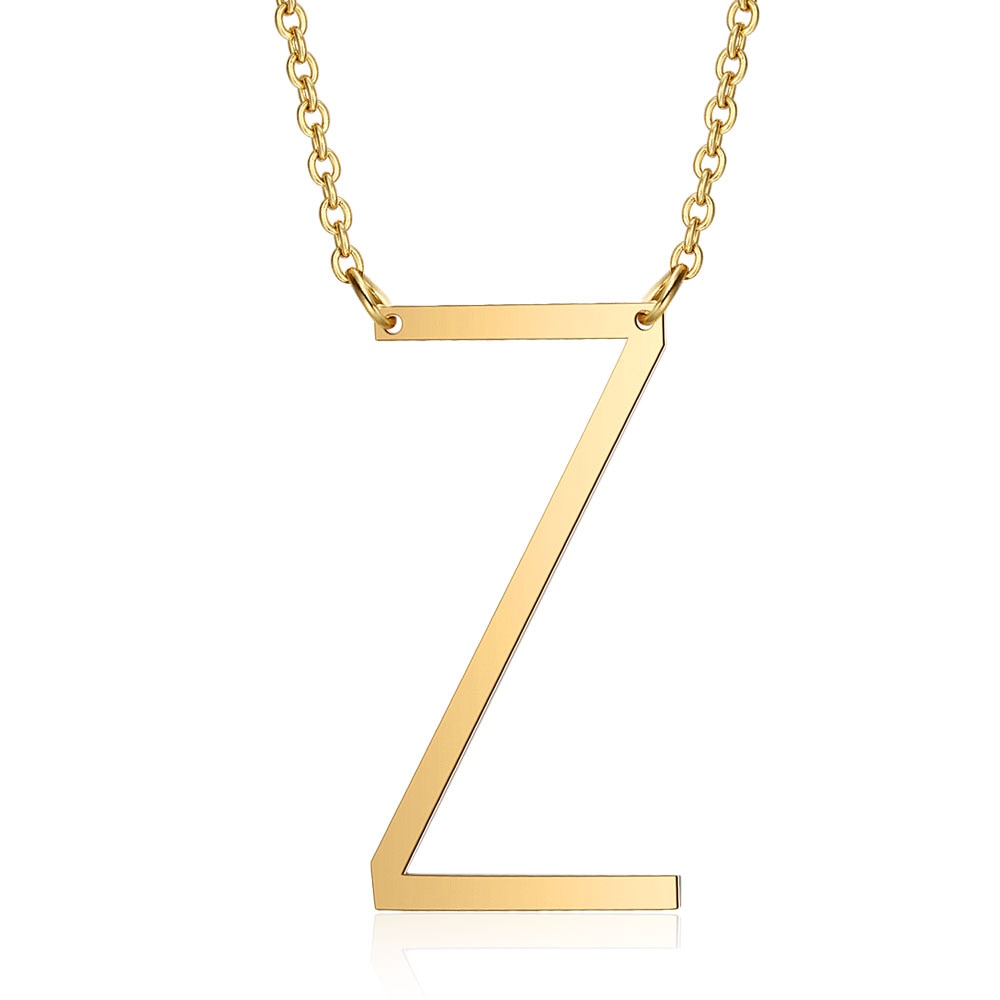 Letter Initial Large Necklace (18K Gold Plated)