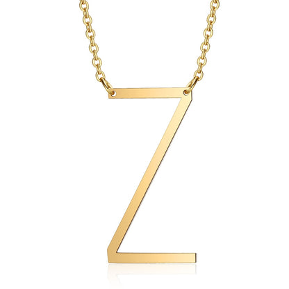 Letter Initial Large Necklace (18K Gold Plated)