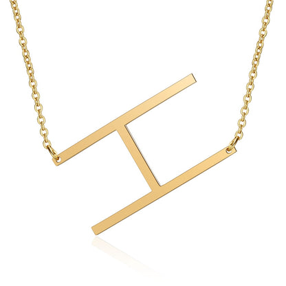 Letter Initial Large Necklace (18K Gold Plated)