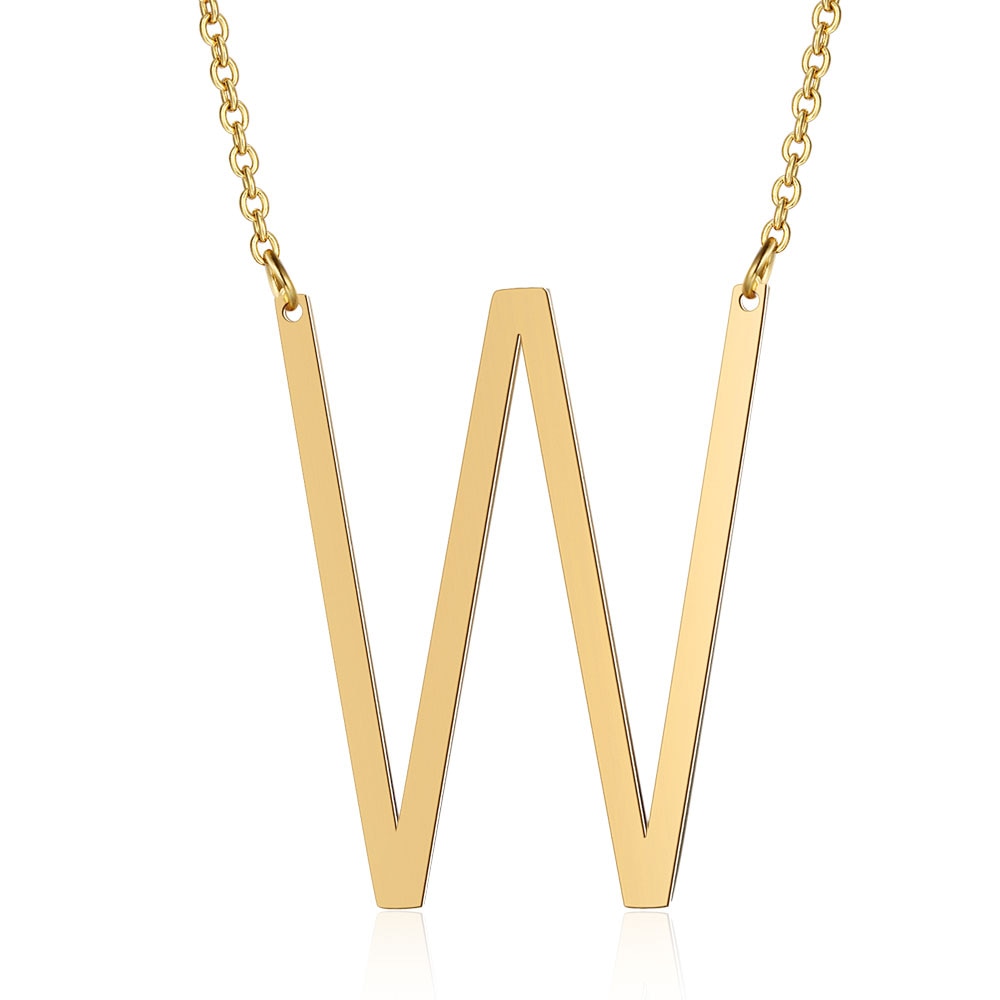 Letter Initial Large Necklace (18K Gold Plated)