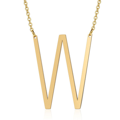 Letter Initial Large Necklace (18K Gold Plated)