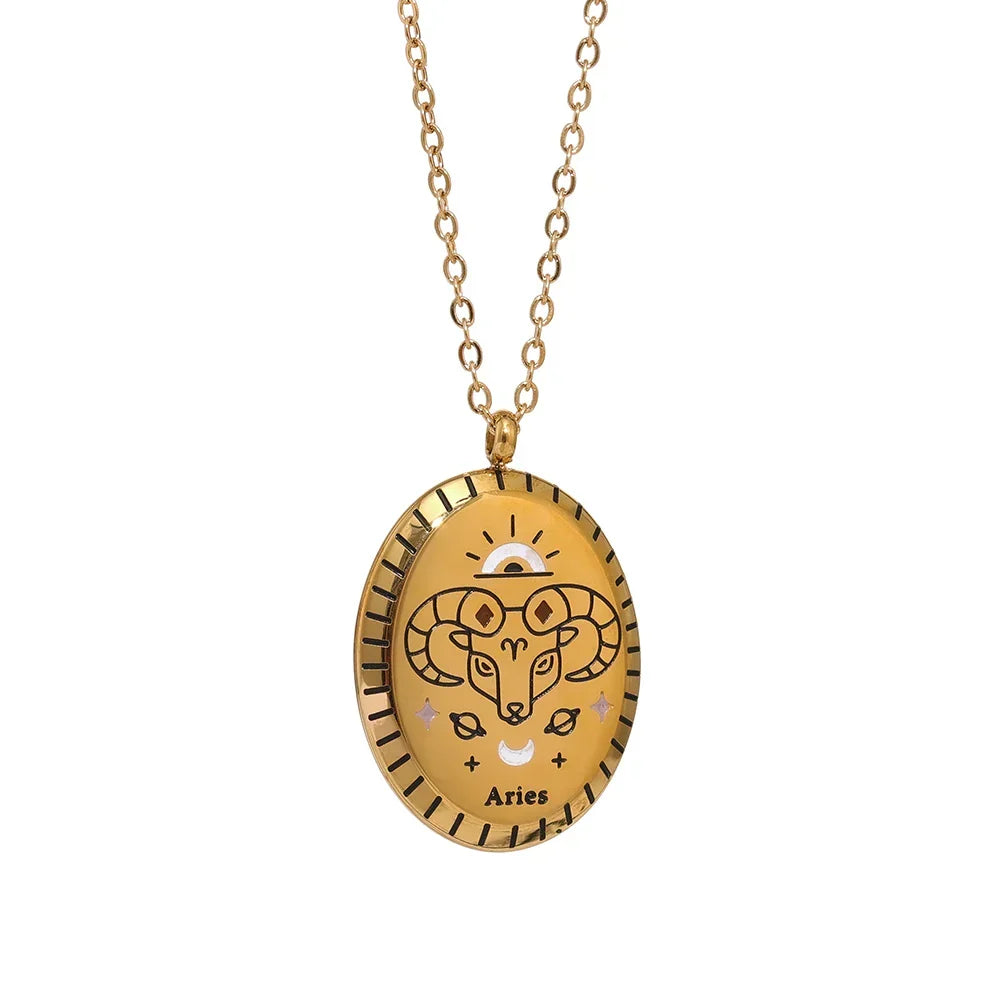 Constellations of Zodiac Medallion Necklace | Vallria