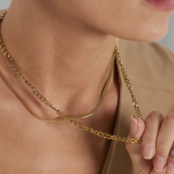 Layers of Mesh and Chain Necklace | Vallria