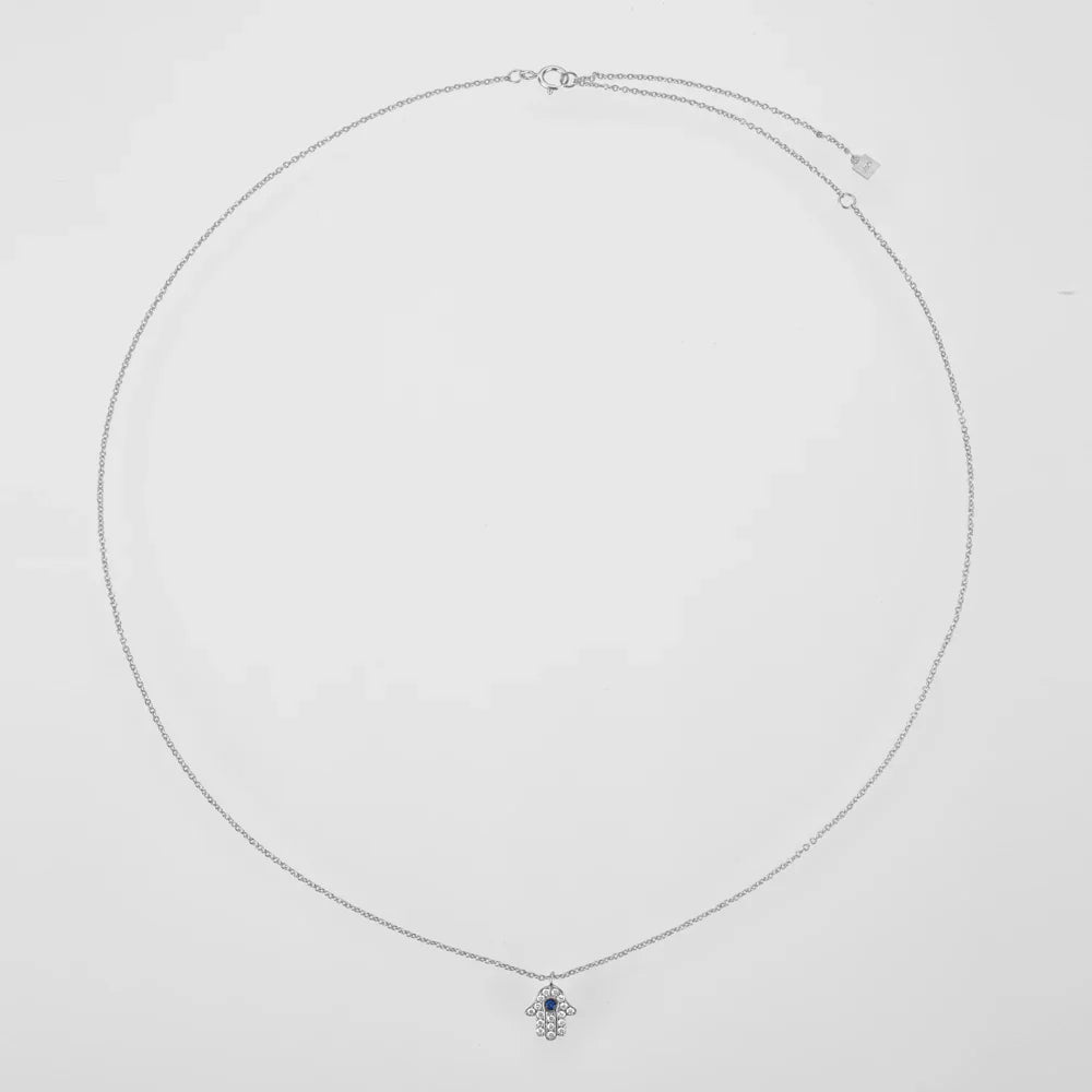 Hamsa Hand with Cubic Zirconia Necklace | Vallria