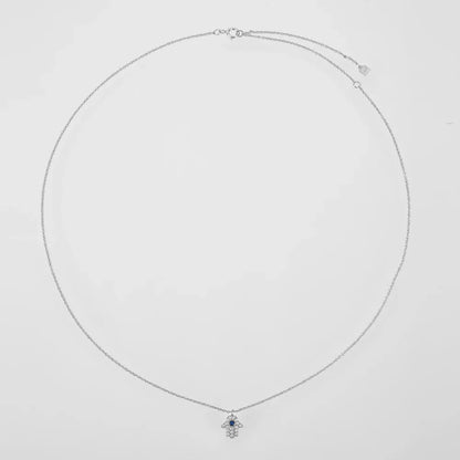 Hamsa Hand with Cubic Zirconia Necklace | Vallria