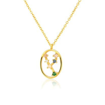 Constellations of Zodiac Zirconium Colorful Necklace | Vallria
