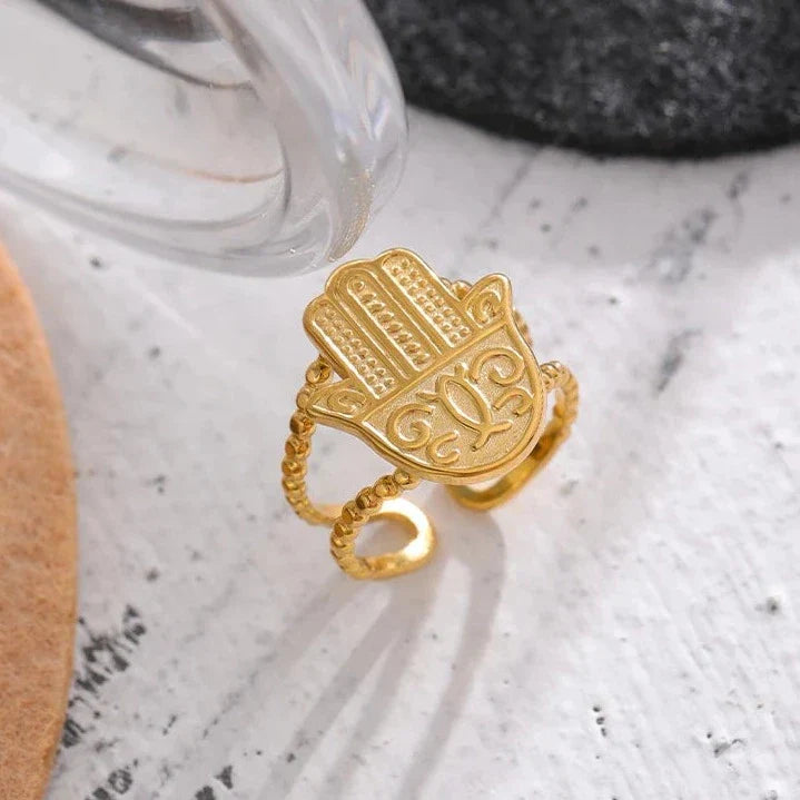 Hamsa Hand Ring | Vallria