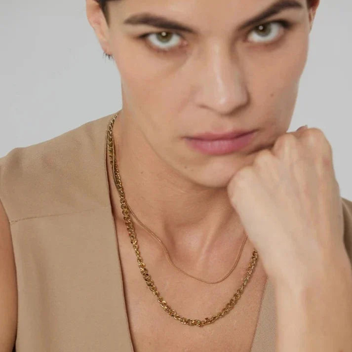 Layers of Mesh and Chain Necklace | Vallria