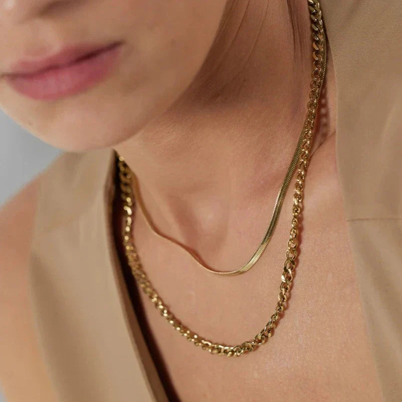 Layers of Mesh and Chain Necklace | Vallria