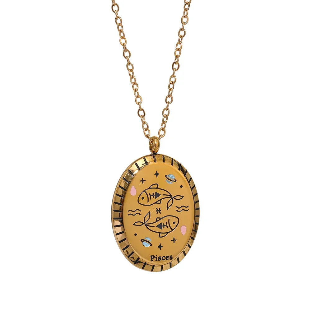 Constellations of Zodiac Medallion Necklace | Vallria