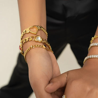 Heart with Chain Link Large Bracelet | Vallria