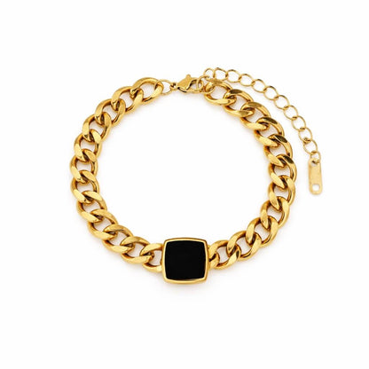 Chain Onyx Square Bracelet | Vallria