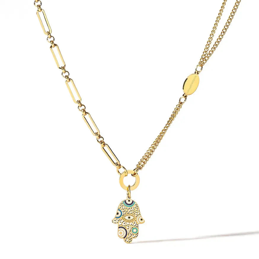 Hamsa Hand Necklace | Vallria
