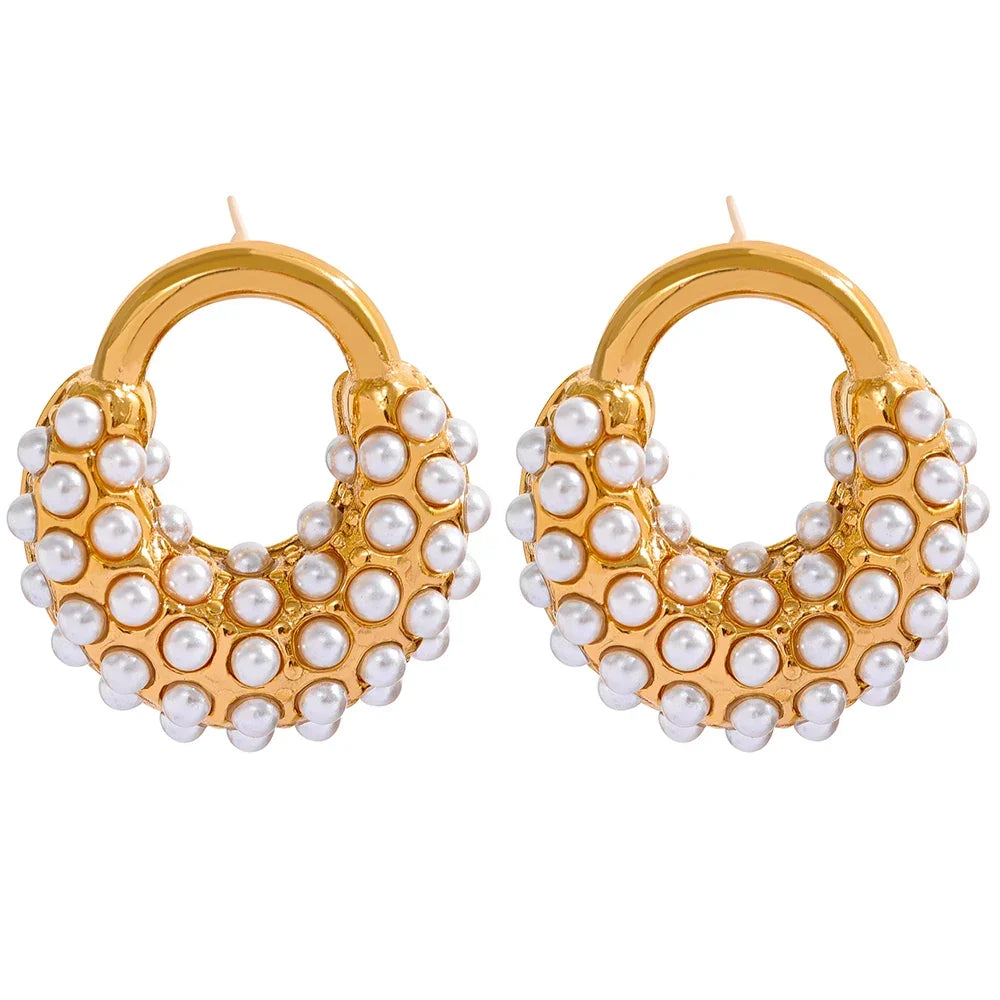 Spike Pearl: Bracelet + Earring + Ring Jewelry Set | Vallria