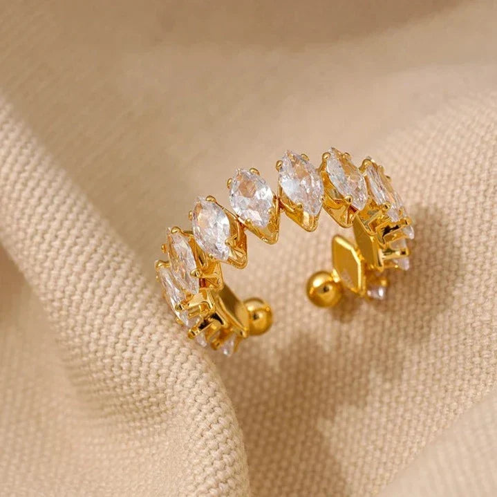 Vicenza with Crown of Cubic Zirconia Marquise Ring | Vallria