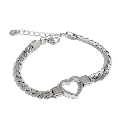 Heart with Chain Link Large Bracelet | Vallria