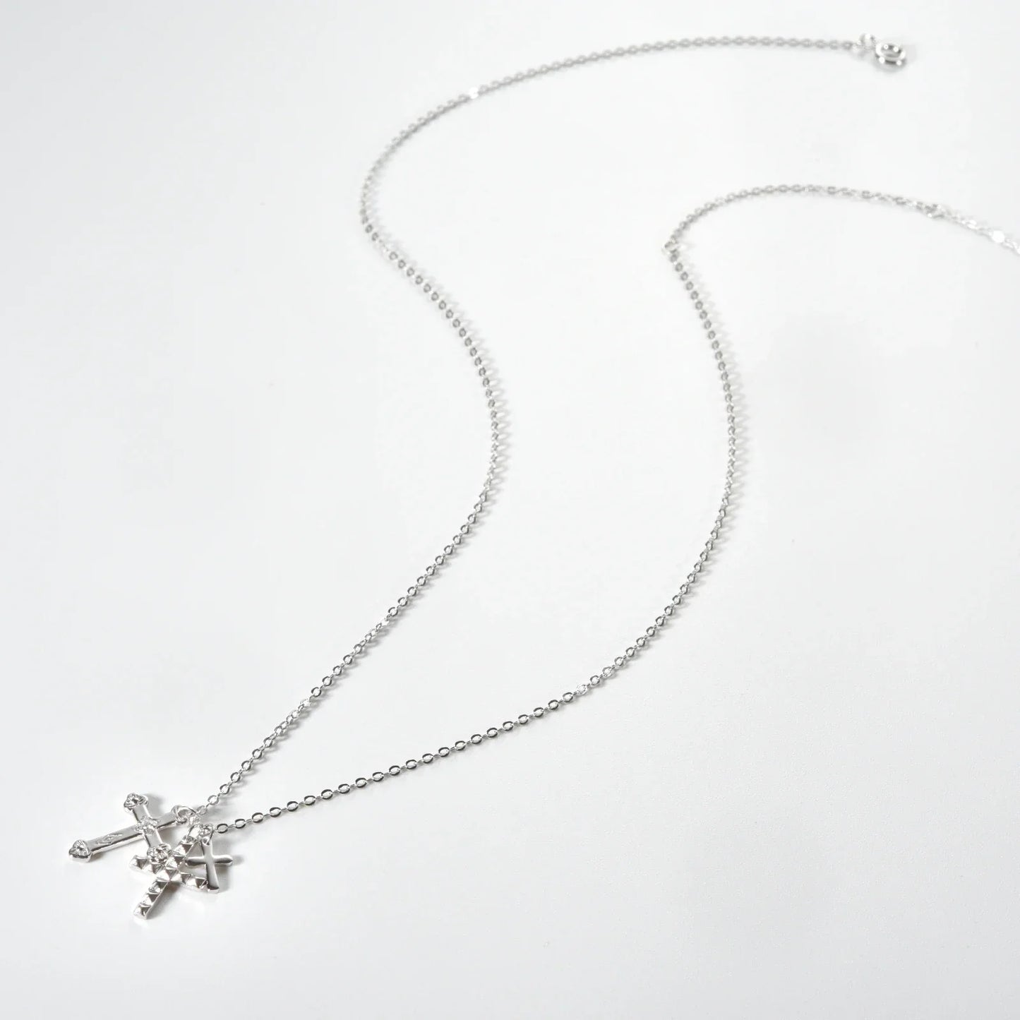 Cross Triple Cubic Zirconia Necklace | Vallria