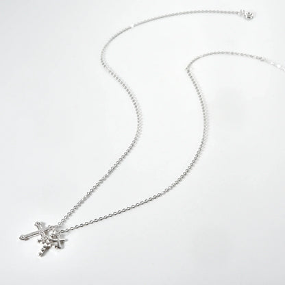 Cross Triple Cubic Zirconia Necklace | Vallria