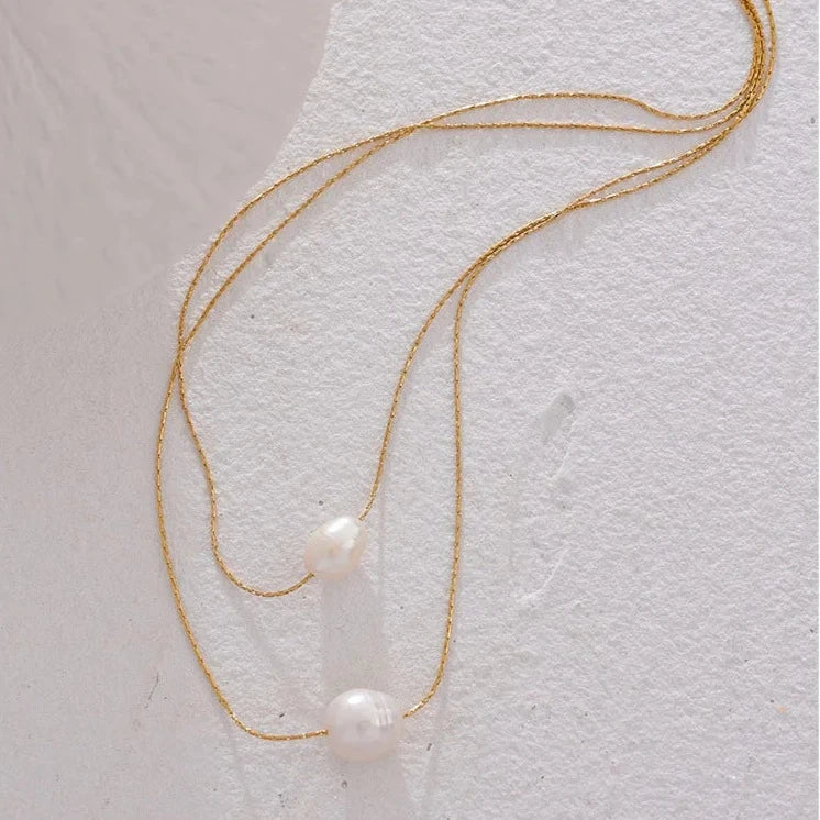 Pearl Two Layers Necklace | Vallria