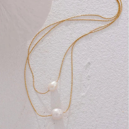 Pearl Two Layers Necklace | Vallria