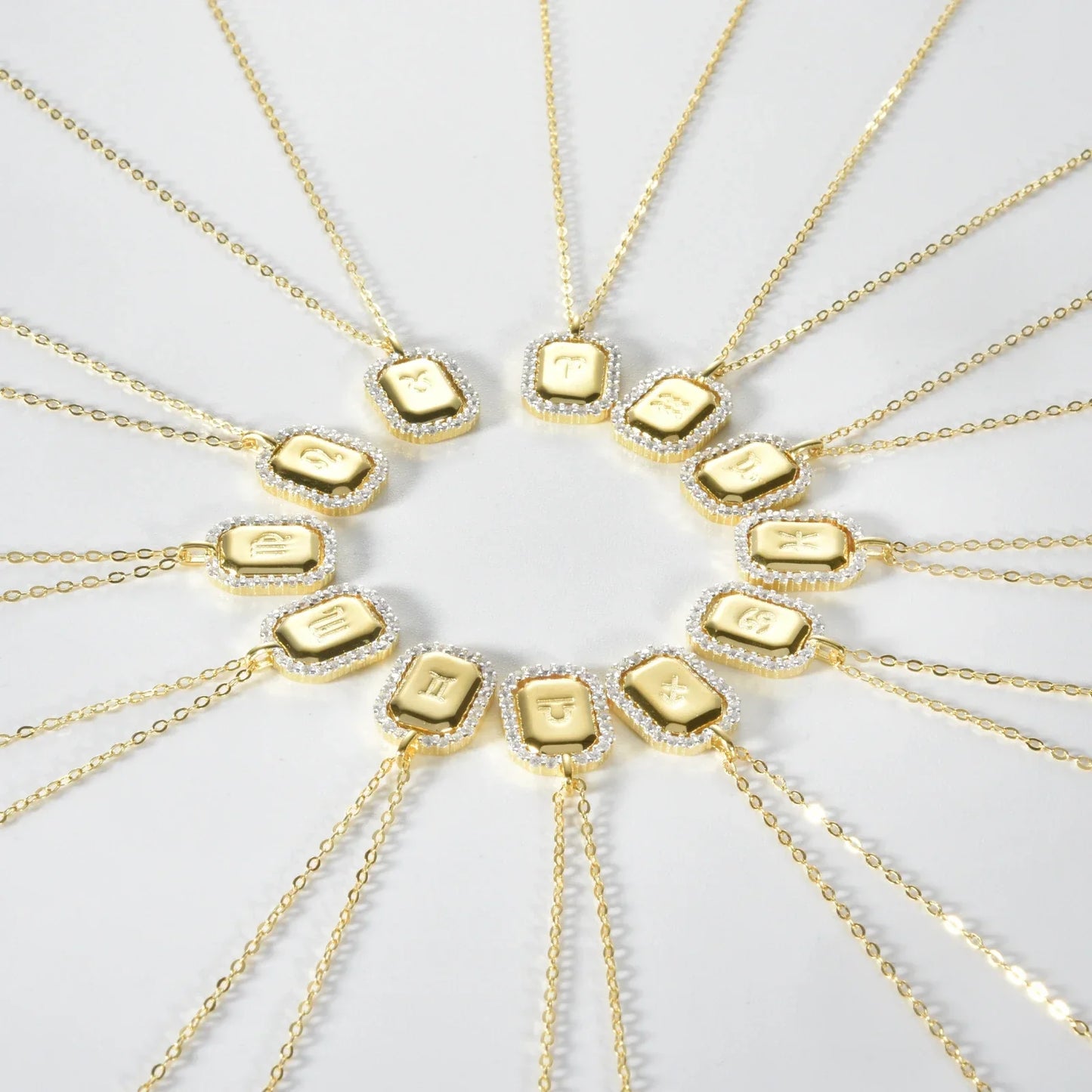 12 Signs of Zodiac Cubic Zirconia Necklace | Vallria