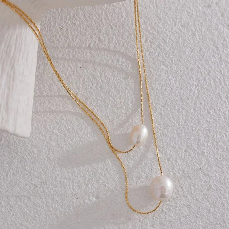 Pearl Two Layers Necklace | Vallria