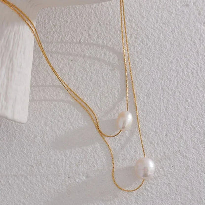 Pearl Two Layers Necklace | Vallria