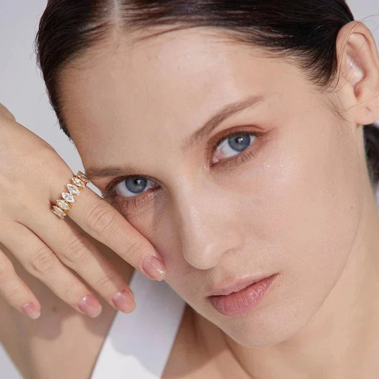 Vicenza with Crown of Cubic Zirconia Marquise Ring | Vallria