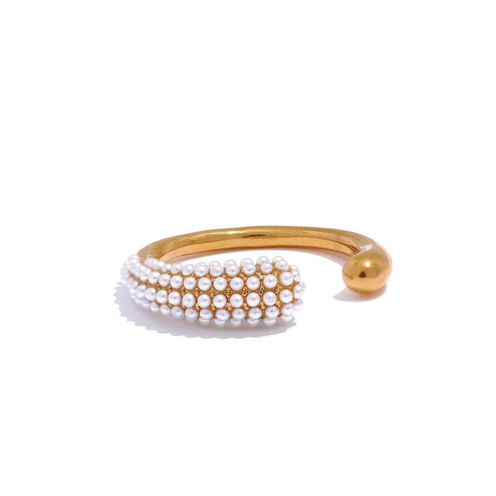 Spike Pearl: Bracelet + Earring + Ring Jewelry Set | Vallria
