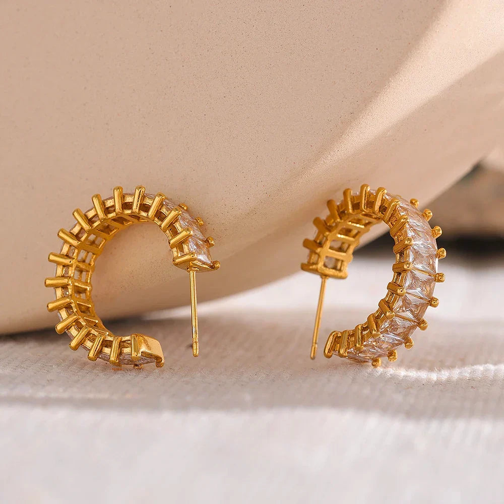 Hoop Serena Cubic Zirconia Earring | Vallria