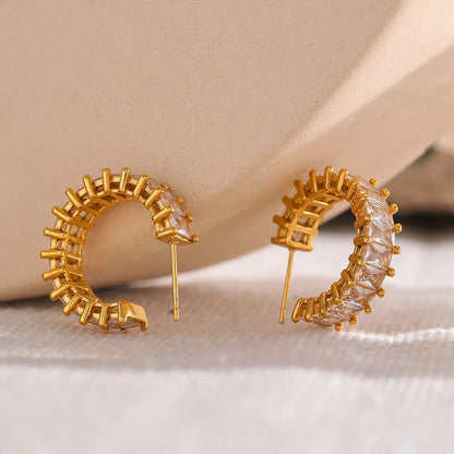 Hoop Serena Cubic Zirconia Earring | Vallria