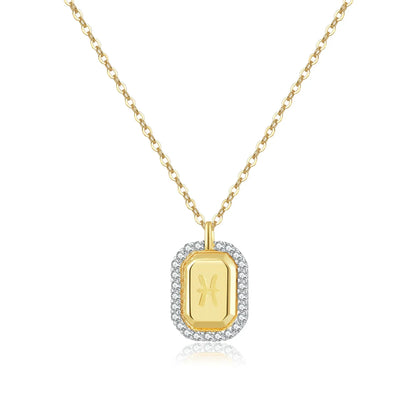 12 Signs of Zodiac Cubic Zirconia Necklace | Vallria