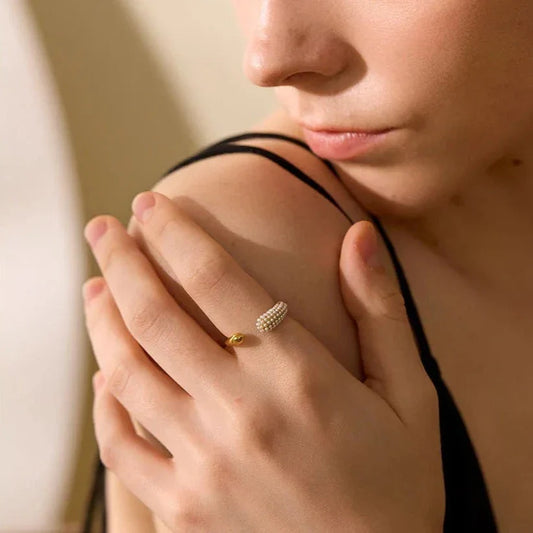 Spike with Pearls Adjustable Ring | Vallria