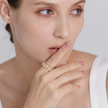 Vicenza with Crown of Cubic Zirconia Marquise Ring | Vallria