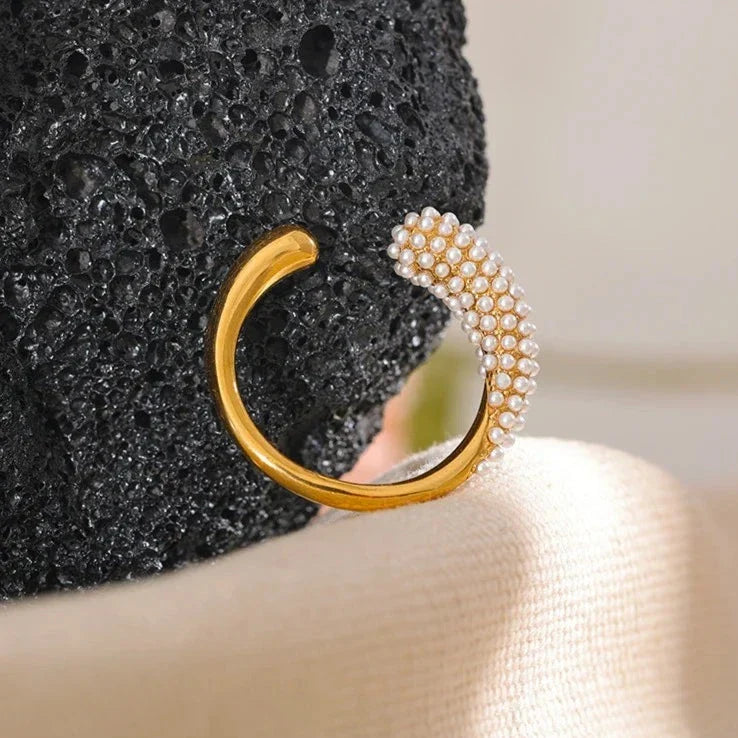 Spike with Pearls Adjustable Ring | Vallria