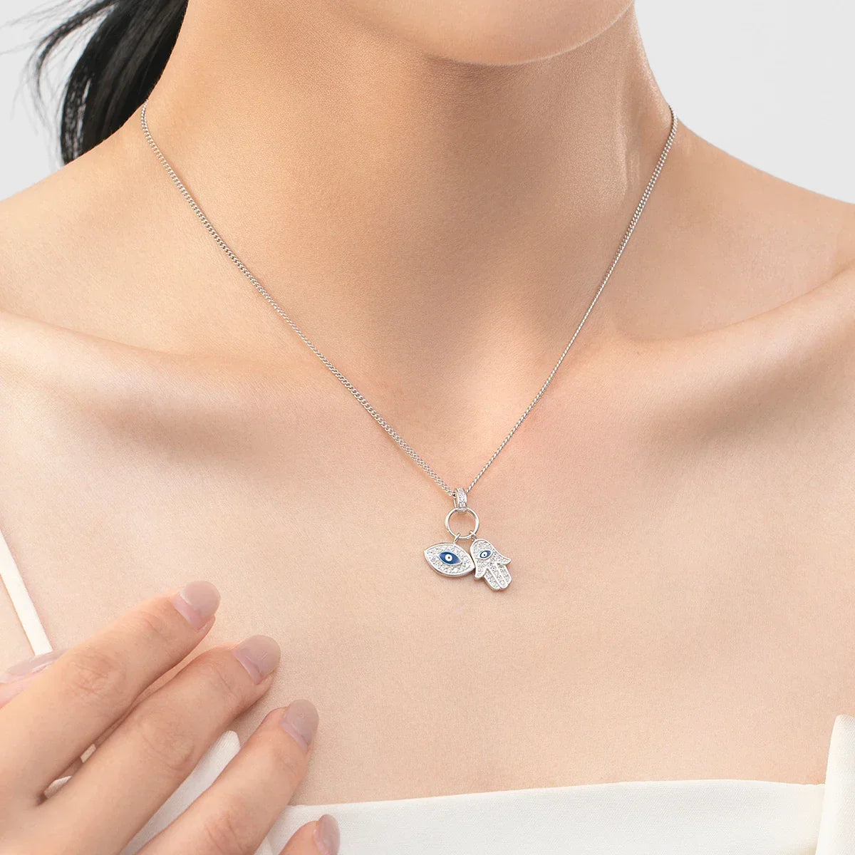 Evil Eye Cubic Zirconia Necklace | Vallria