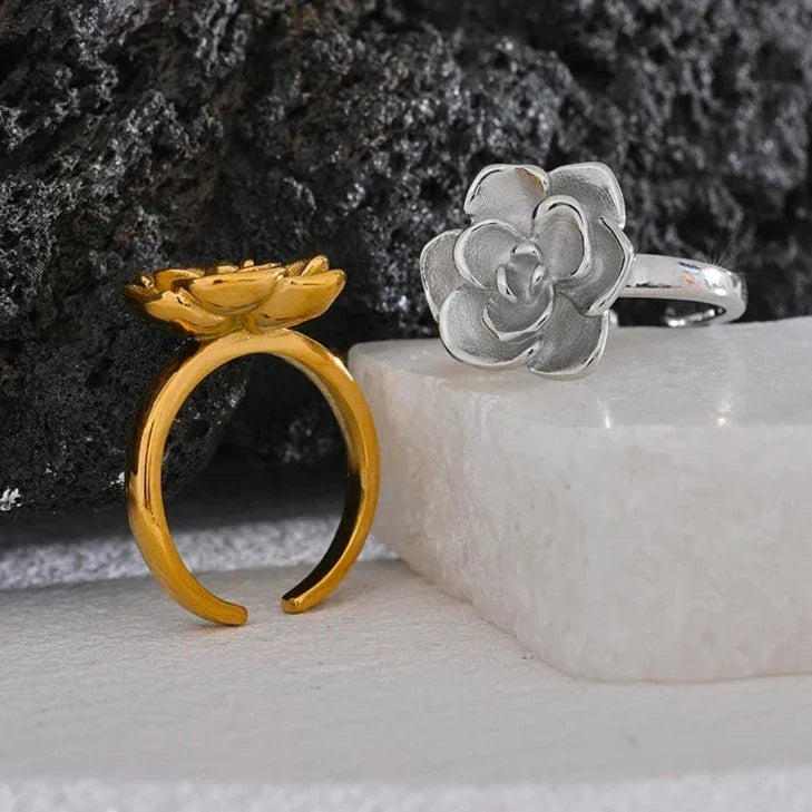Lotus Flower Adjustable Ring | Vallria