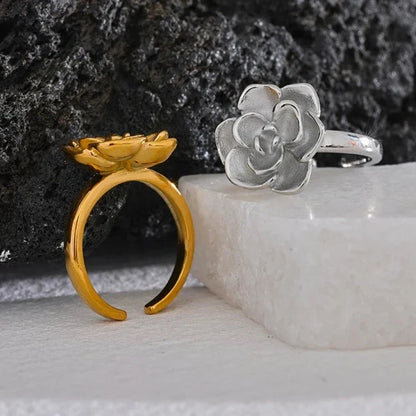 Lotus Flower Adjustable Ring | Vallria