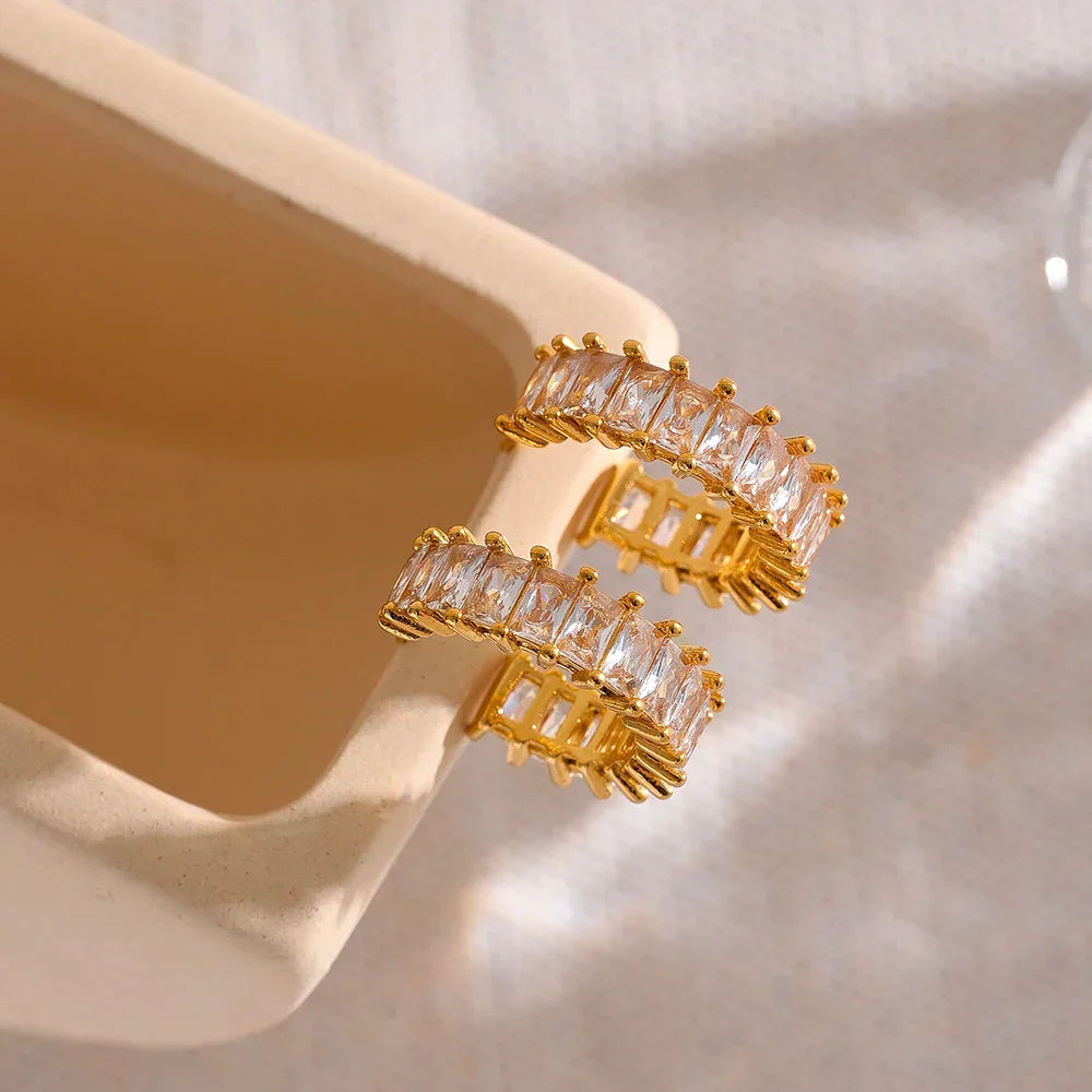 Hoop Serena Cubic Zirconia Earring | Vallria