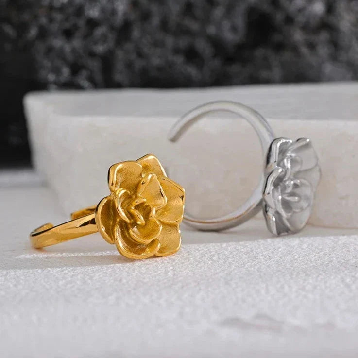 Lotus Flower Adjustable Ring | Vallria