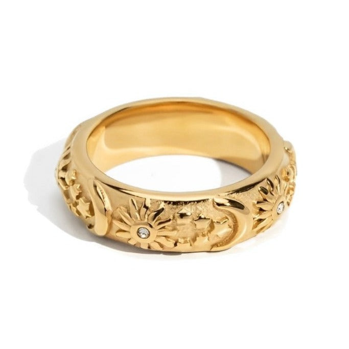 Celeste Sun and Moon Cubic Zirconia Ring | Vallria