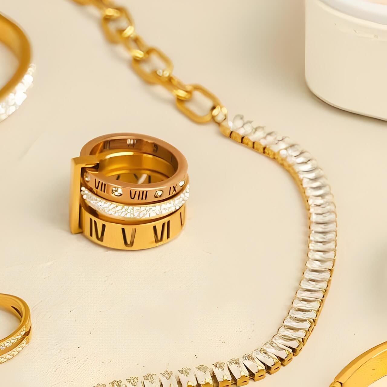 Triple Roman Numerals Ring | Vallria
