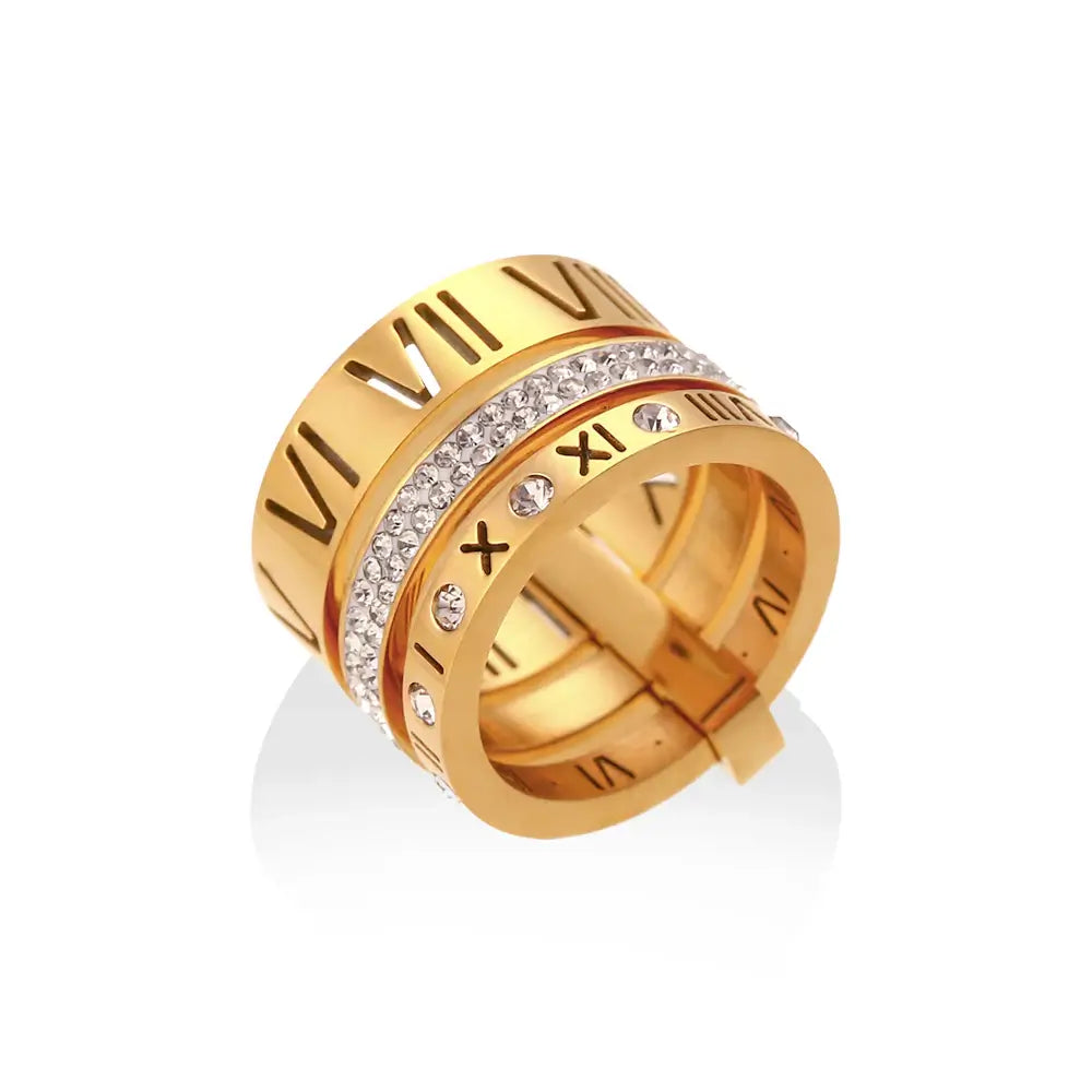 Triple Roman Numerals Ring | Vallria