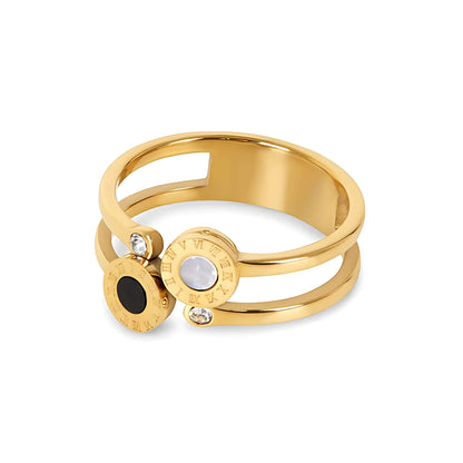 Double with Roman Numerals Ring | Vallria