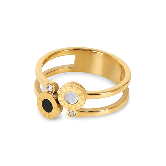 Double with Roman Numerals Ring | Vallria