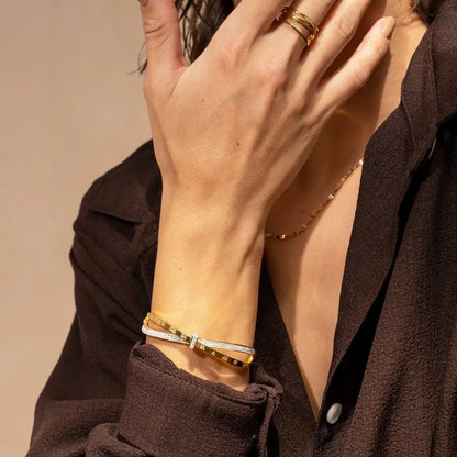 Roman Cubic Zirconia Bangle | Vallria